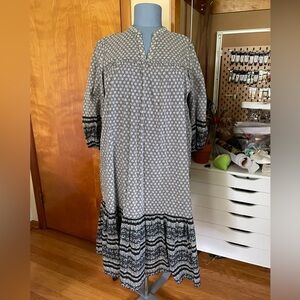 Anna Sui Uniqlo Monochrome Patterned Dress M